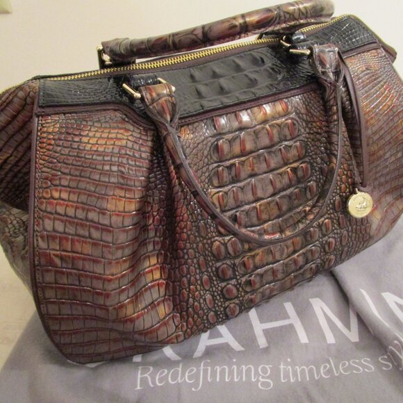 Brahmin Faye Tri-Texture Fall Tortoise Satchel - Picture 14 of 14
